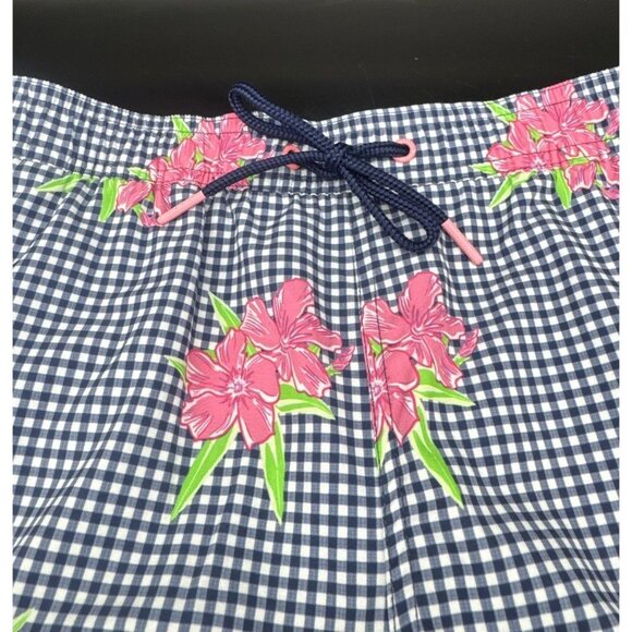 Vineyard Vines Men's 7” Chappy Printed Gingham & Floral Lined Swim Trunks Sz M - Picture 3 of 11